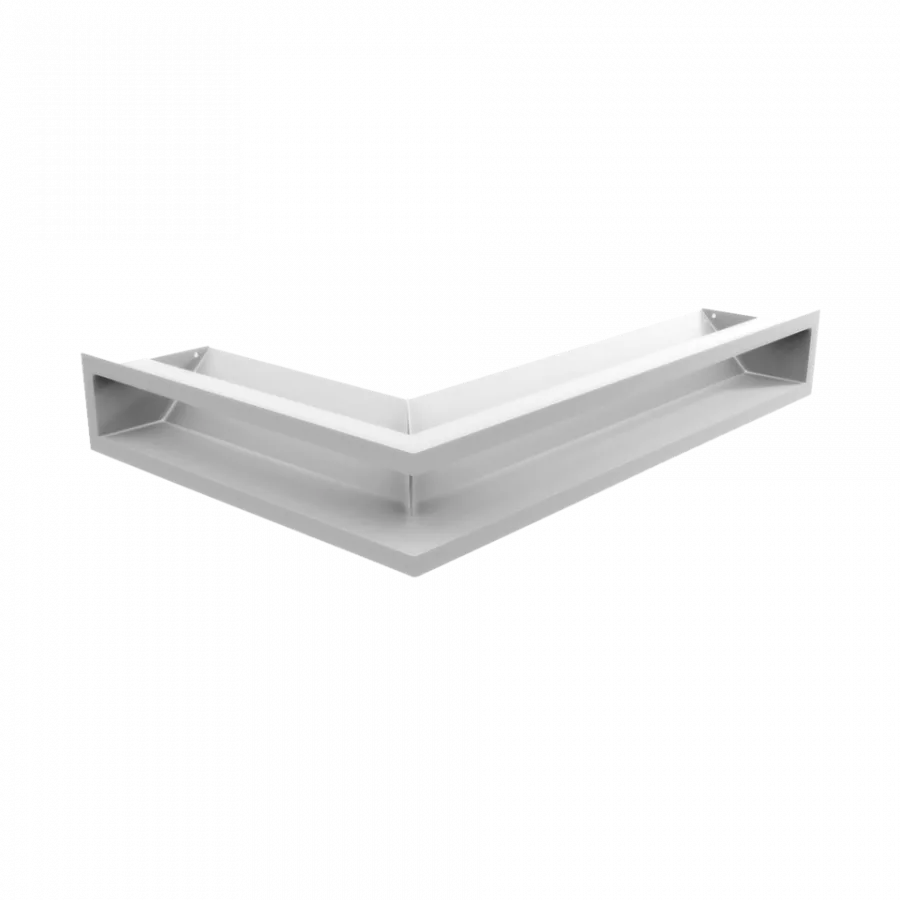 Rohová mriežka LUFT 400x600x90 pravá biela 45S SF - plytká