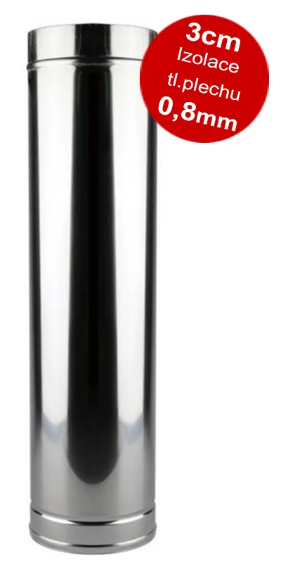 EKO nerezová rúra 150/1,0m/0,8 – rad EKO, Ø 150 mm, hrúbka 0,8 mm