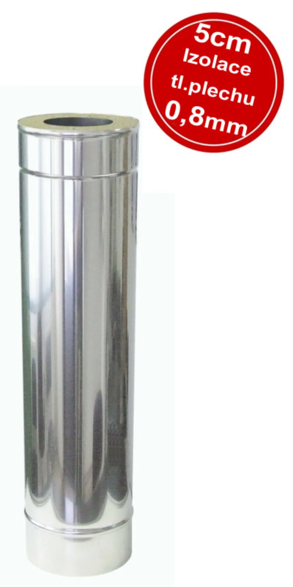 IZOL nerezová rúra 110/1,0m/0,8 – rad IZOL, Ø 110 mm, hrúbka 0,8 mm