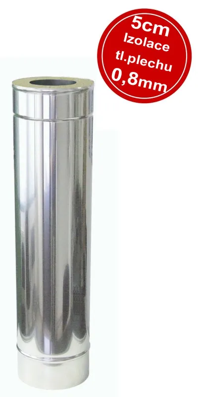 IZOL nerezová rúra 140/1,0m/0,8 – rad IZOL, Ø 140 mm, hrúbka 0,8 mm