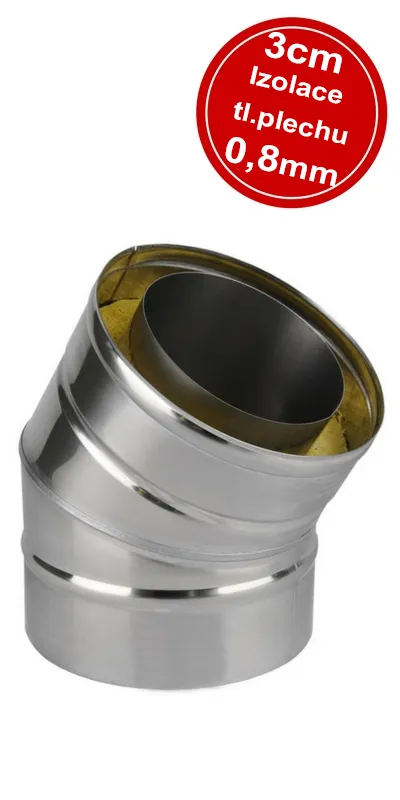 EKO nerezové koleno 150 30° 0,8 – rad EKO, Ø 150 mm, hrúbka 0,8 mm