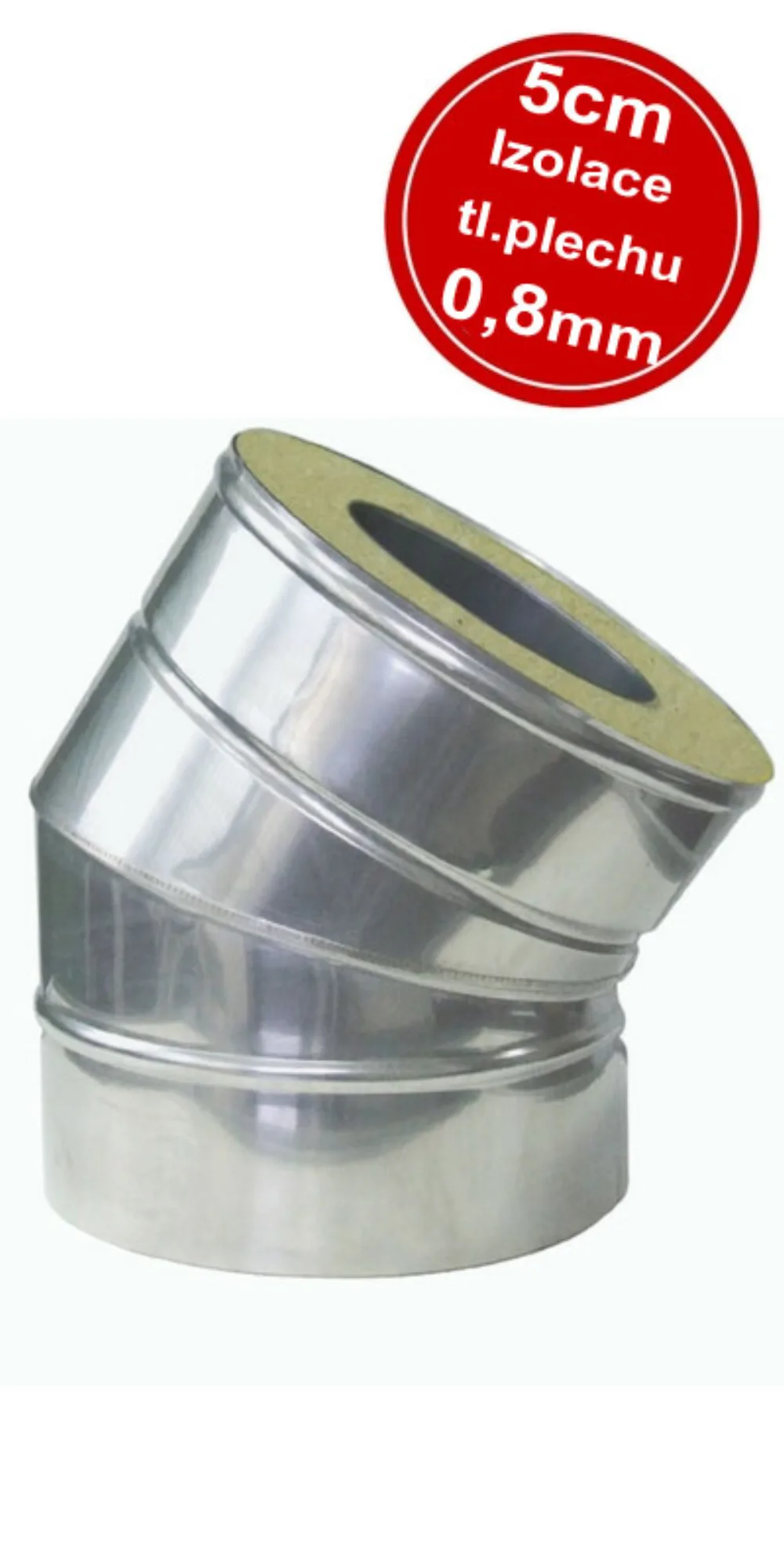IZOL nerezové koleno 300 30° 0,8 – rad IZOL, Ø 300 mm, hrúbka 0,8 mm