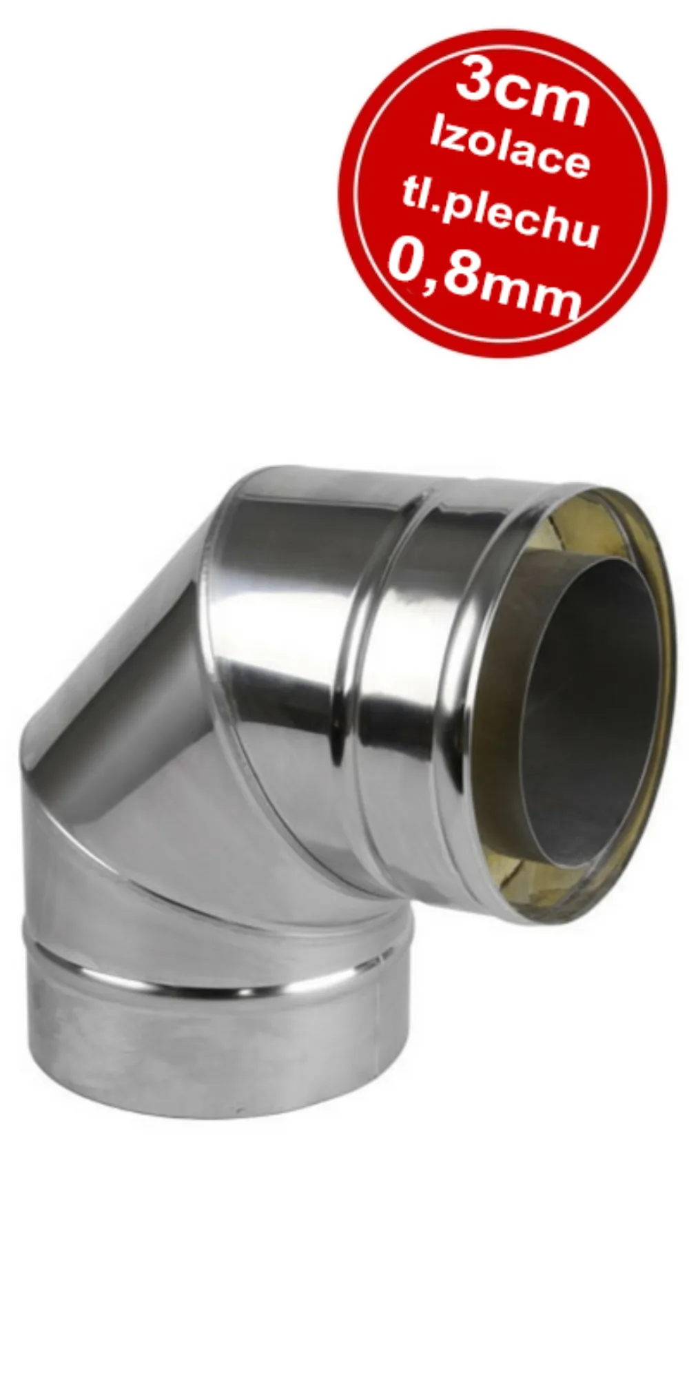EKO nerezové koleno 180 87° 0,8 – rad EKO, Ø 180 mm, hrúbka 0,8 mm
