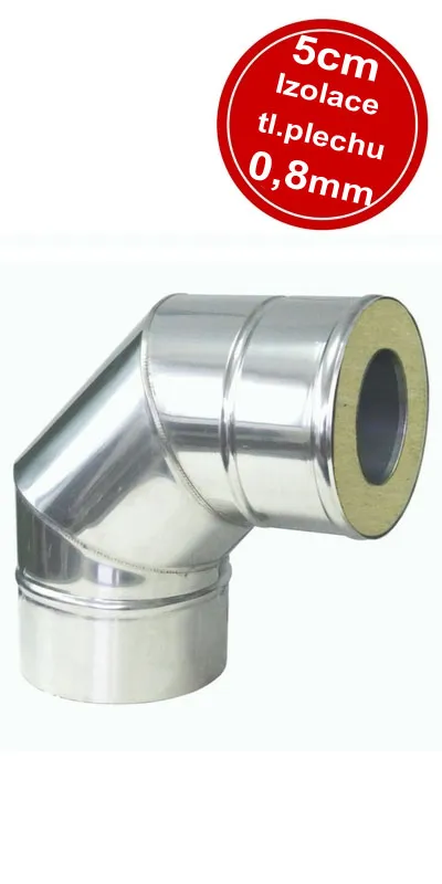 IZOL nerezové koleno 140 87° 0,8 – rad IZOL, Ø 140 mm, hrúbka 0,8 mm